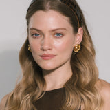 Jennifer Behr - Embossed Leather Cruz Headband -- Brown Croc