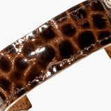 Jennifer Behr - Embossed Mini Leather Ponywrap -- Brown Croc