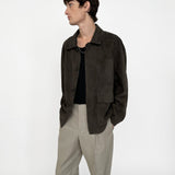 FRAME - Suede Chore Coat -- Dark Brown