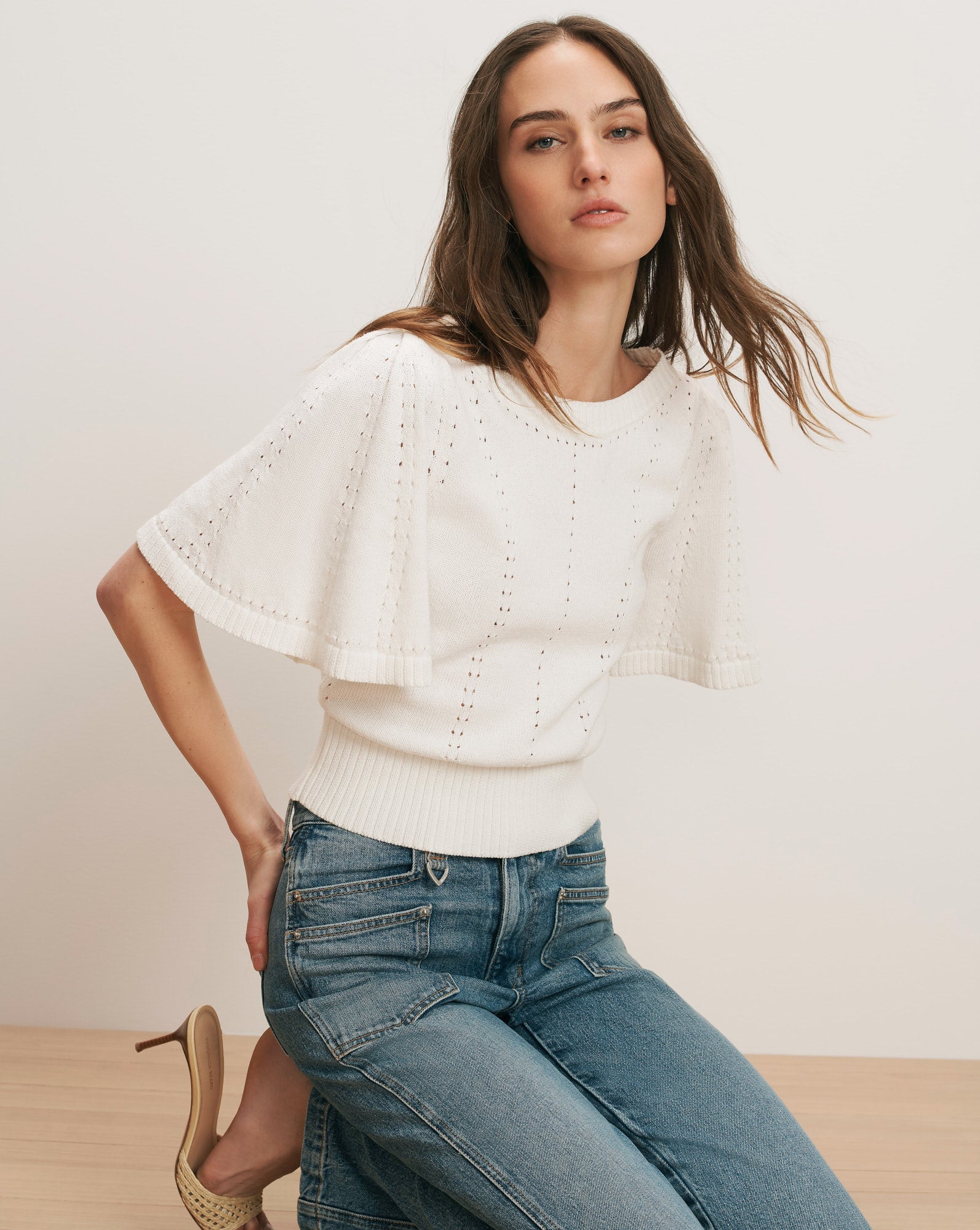 R*o様 Pelleq ニット Veronica Beard - Rhennan Pointelle Knit Top – The Iconic Issue