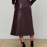 L'AGENCE - Robyn Vegan Leather Midi Skirt
