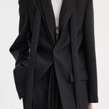 ROHE - Deconstructed satin lapel suit jacket | black