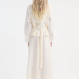 ROHE - Poplin silk combined gilet-dress | optic white