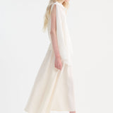 ROHE - Poplin silk combined gilet-dress | optic white