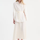 ROHE - Poplin silk combined gilet-dress | optic white