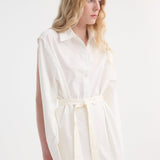 ROHE - Poplin silk combined gilet-dress | optic white