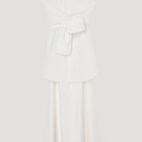 ROHE - Poplin silk combined gilet-dress | optic white
