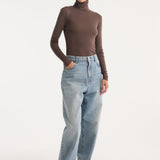 ROHE - Fine merino turtleneck | brown melange
