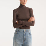 ROHE - Fine merino turtleneck | brown melange