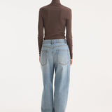 ROHE - Fine merino turtleneck | brown melange