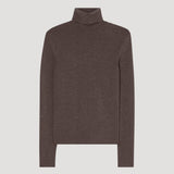 ROHE - Fine merino turtleneck | brown melange