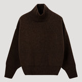 ROHE - Sculptural compact turtleneck | dark brown