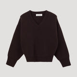 ROHE - Sculptural compact v-neck | dark brown