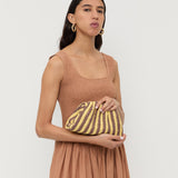 Loeffler Randall - Bailey Brown/Butter Stripe Dome Clutch