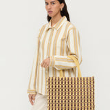 Loeffler Randall - Celia Brown/Butter Stripe Tote Bag