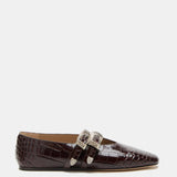 Le Monde Beryl - Claudia Slipper / Coco Brown Leather Croc Effect