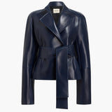 Khaite - Edith Jacket in Dark Navy Leather