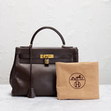 Hermes Courchevel Kelly 32 Handbag in Brown Vintage