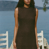 Faithfull - Cyrene Mini Dress Floral Lace Brown