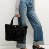 Croc-Embossed Veronica Beard Goody Grand Bag