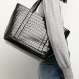 Croc-Embossed Veronica Beard Goody Grand Bag
