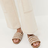 Loeffler Randall - Henri Brown/White Crochet Sandal