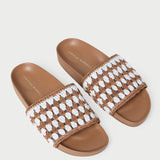 Loeffler Randall - Henri Brown/White Crochet Sandal