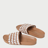 Loeffler Randall - Henri Brown/White Crochet Sandal