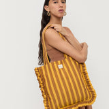 Loeffler Randall - Justine Brown/Yellow Stripe Tote Bag
