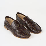 Jamie Haller - The Penny Loafer in Deep Brown Croc