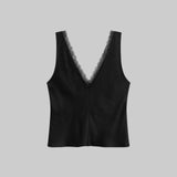 Leset - Barb Lace V Neck Tank