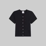 Leset - Pointelle Short Sleeve Cardigan