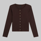 Leset - Pointelle Classic Crew Cardigan