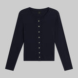 Leset - Pointelle Classic Crew Cardigan