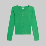 Leset - Pointelle Classic Crew Cardigan