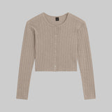 Leset - Pointelle Crop Cardigan