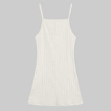 Leset - Pointelle Square Neck Mini Dress