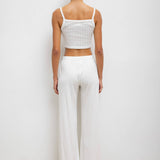 Leset - Pointelle Crop Button Scoop Neck Tank