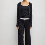 Leset - Pointelle Classic Crew Cardigan