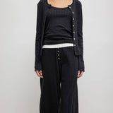 Leset - Pointelle Classic Crew Cardigan