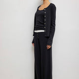 Leset - Pointelle Classic Crew Cardigan