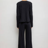 Leset - Pointelle Classic Crew Cardigan