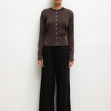 Leset - Pointelle Classic Crew Cardigan