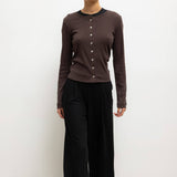 Leset - Pointelle Classic Crew Cardigan