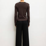 Leset - Pointelle Classic Crew Cardigan