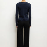 Leset - Pointelle Classic Crew Cardigan