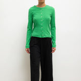 Leset - Pointelle Classic Crew Cardigan