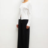 Leset - Pointelle Classic Crew Cardigan