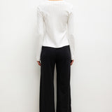 Leset - Pointelle Classic Crew Cardigan