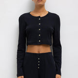 Leset - Pointelle Crop Cardigan